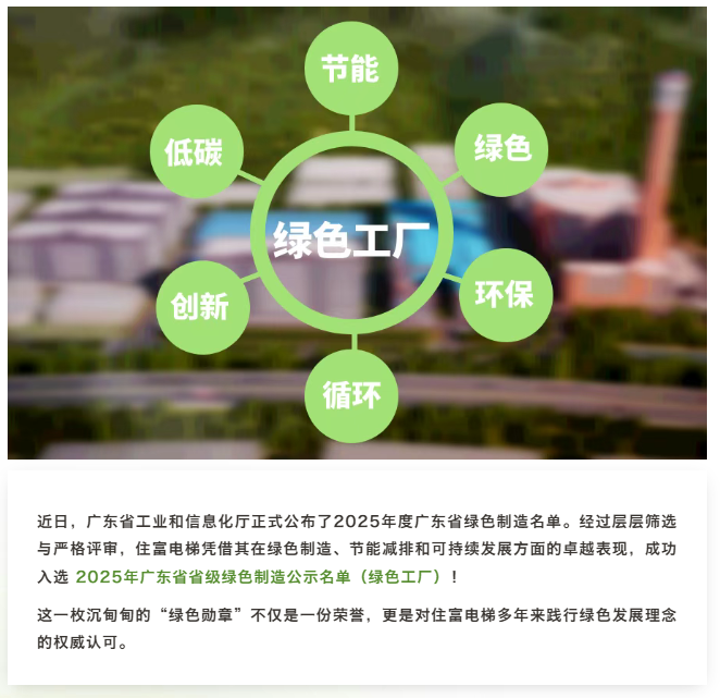 官宣！住富成功入选2025年广东省省级绿色制造公示名单（绿色工厂）！
